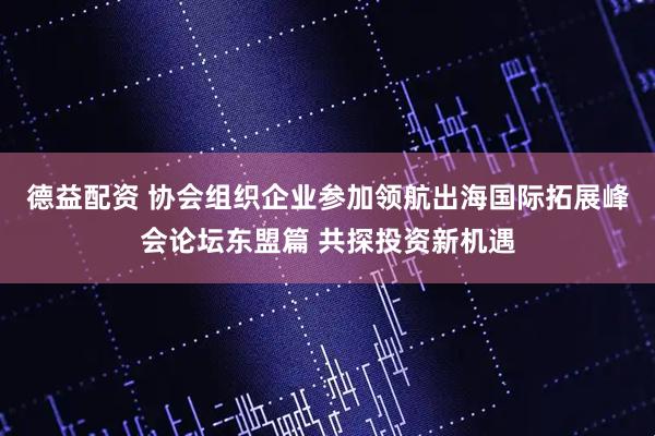 德益配资 协会组织企业参加领航出海国际拓展峰会论坛东盟篇 共探投资新机遇